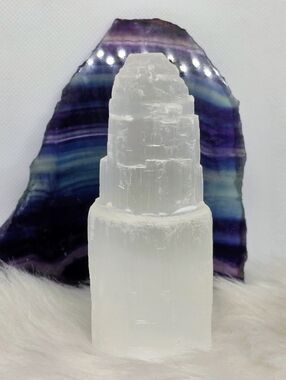 Selenite Tower Crystal Charging Tower 4 Inch White Selenite Cleansing Decor
